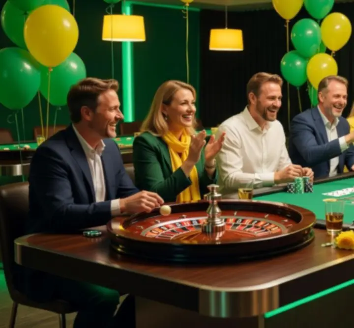 Pokerov&eacute; a ruletov&eacute; stoly při mobiln&iacute;m kasinov&eacute;m eventu Vecerni Show